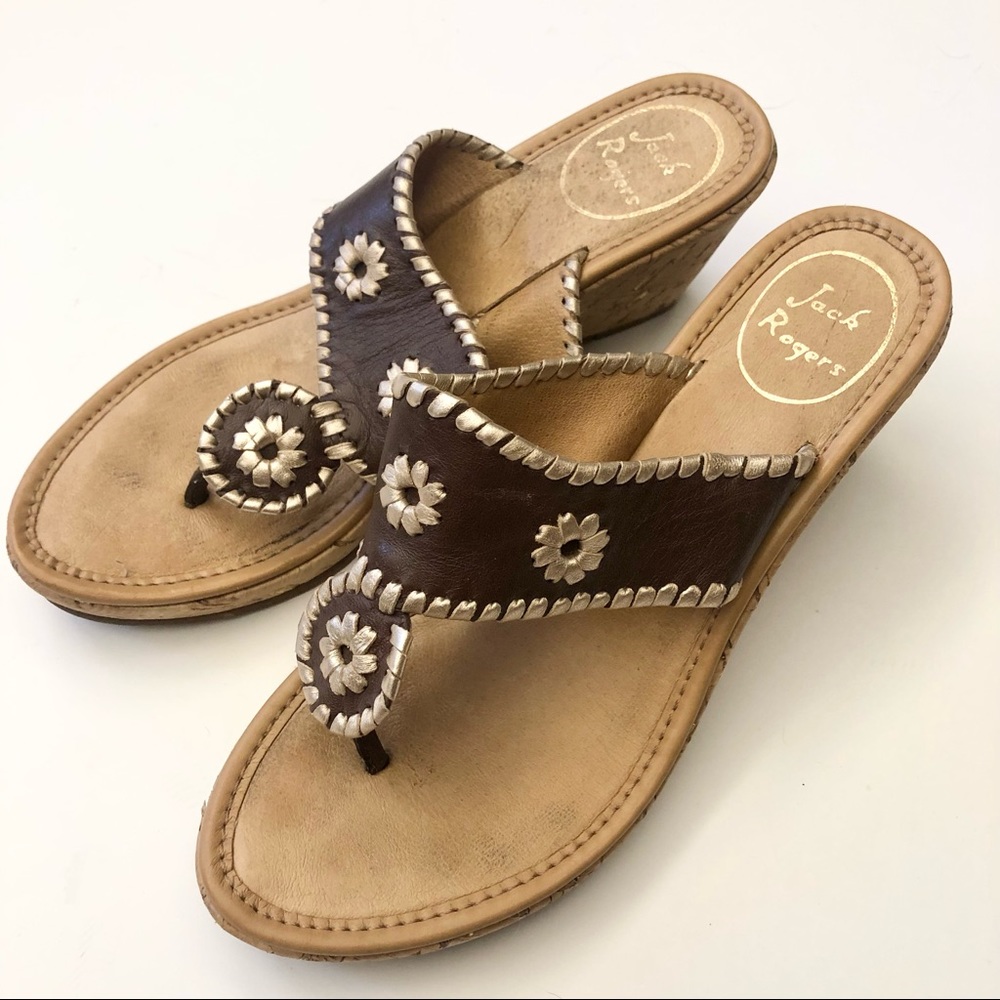 Jack Rogers Brown Wedges
